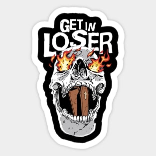 get in loser coffin soft grunge gothic goth aesthetic Sticker